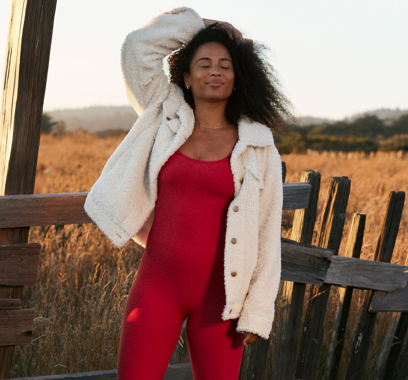 white cozy jacket