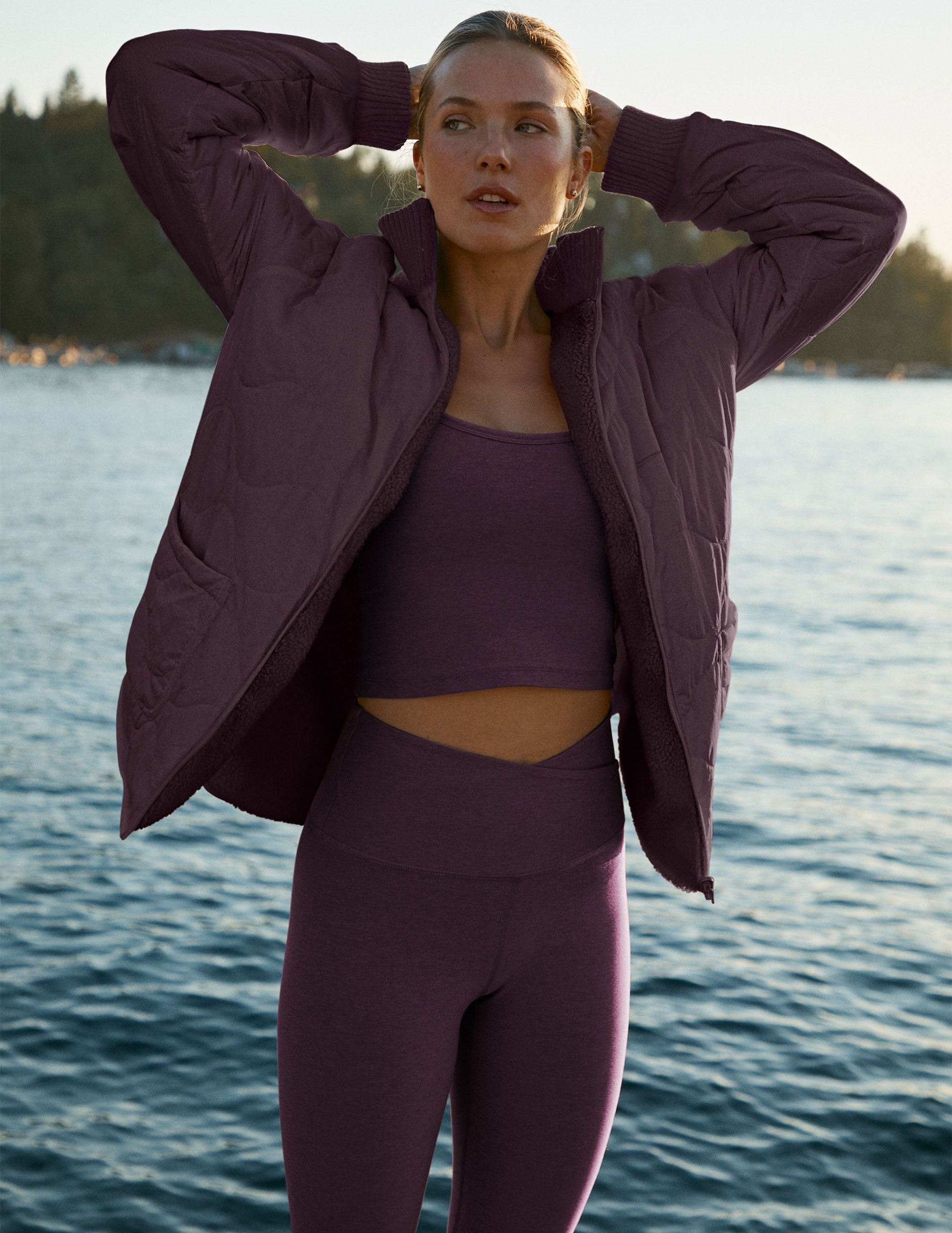 ミリタリージャケット ダークパープル 4ポケット 2-Way Quilted Jacket | Beyond Yoga