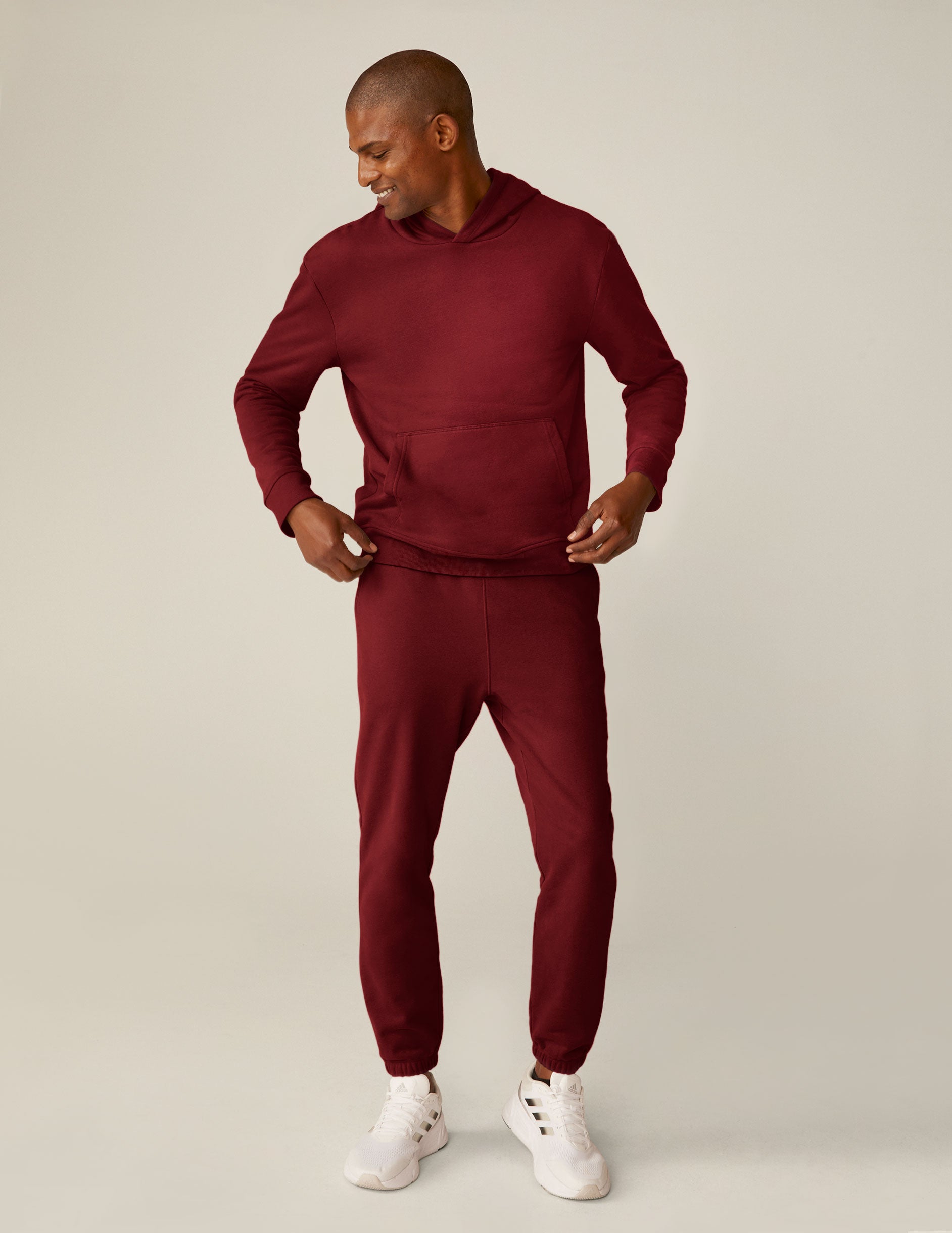 red men's sweatpants with pockets. 