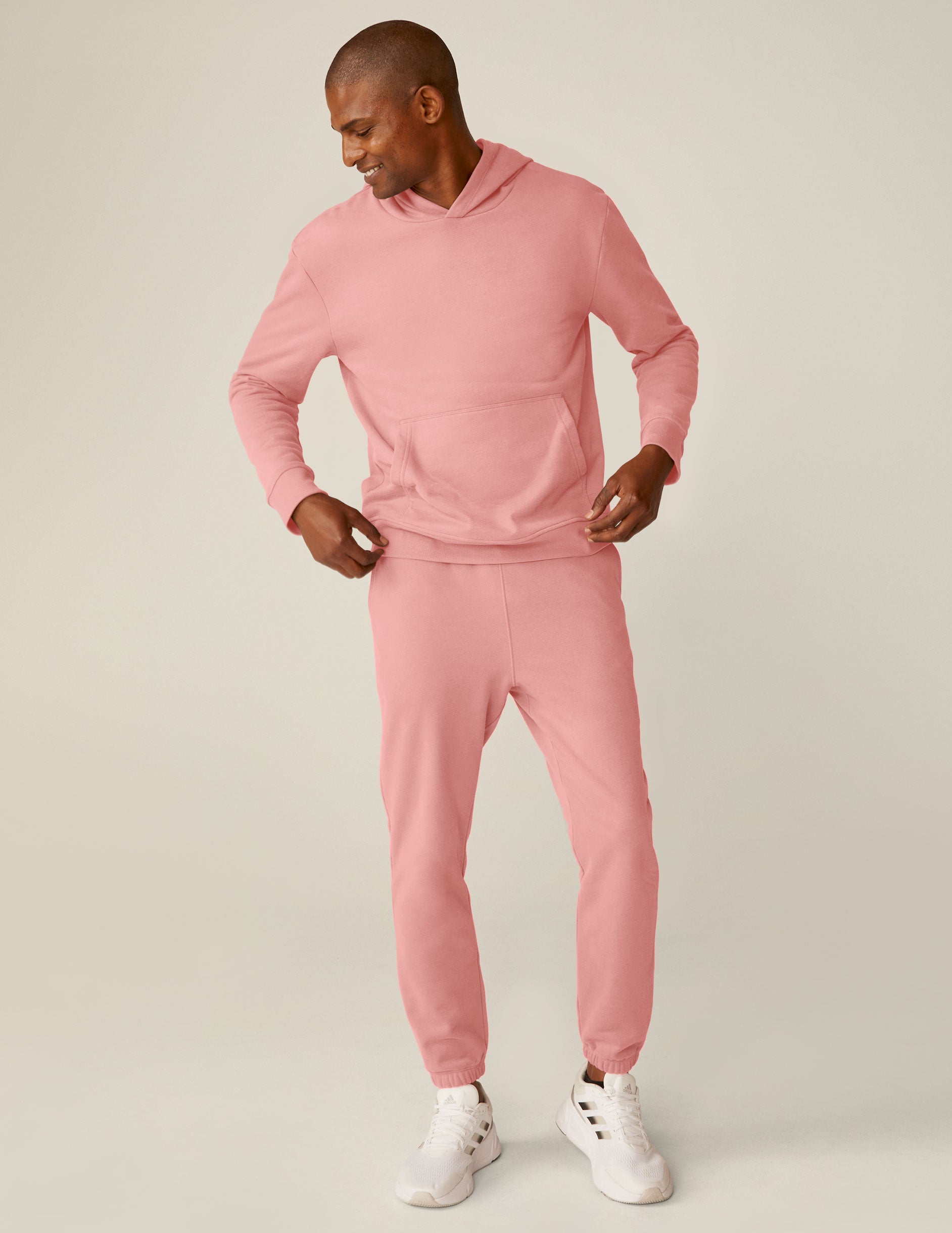 pink men's sweatpants with pockets. 