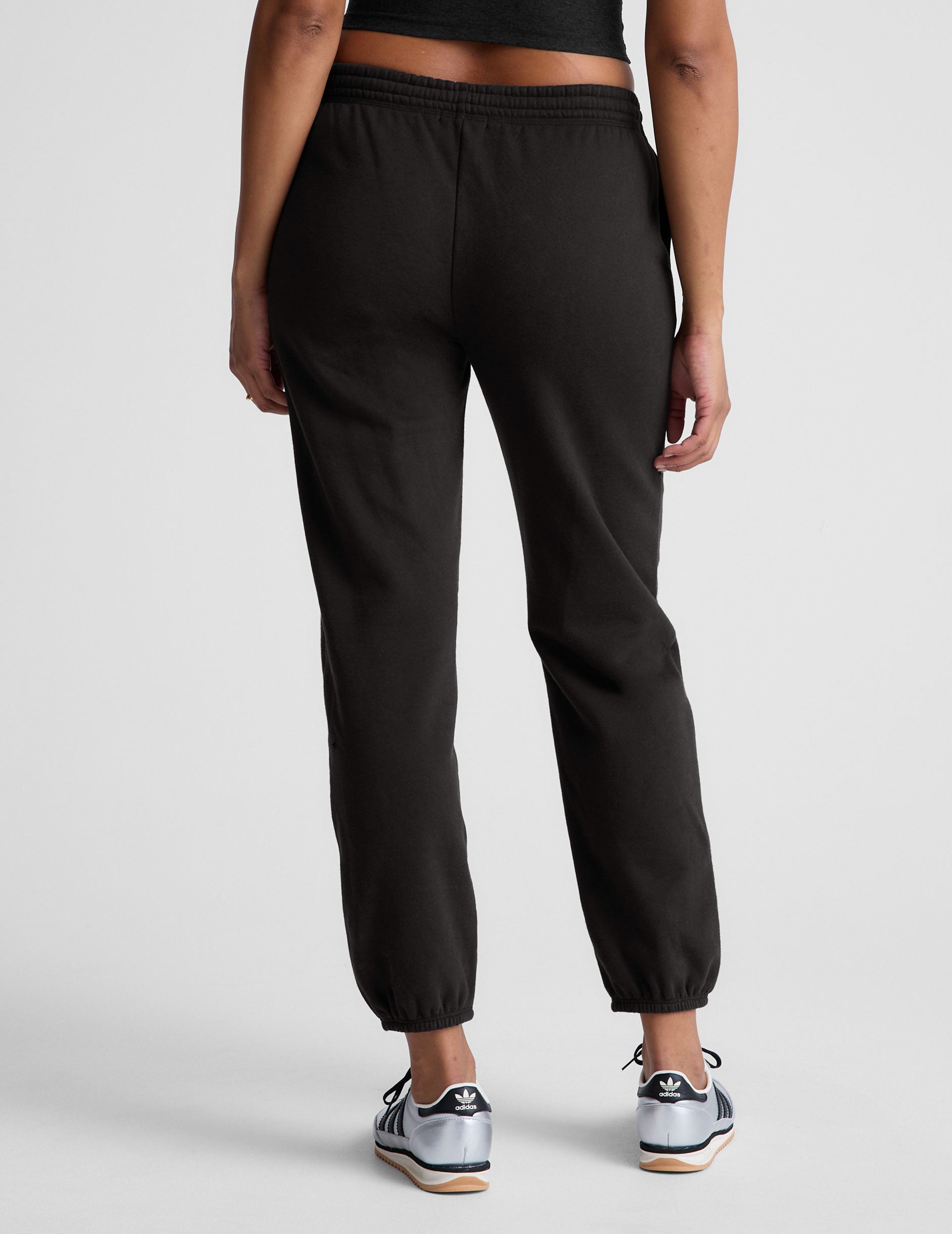 black midi jogger pants. 