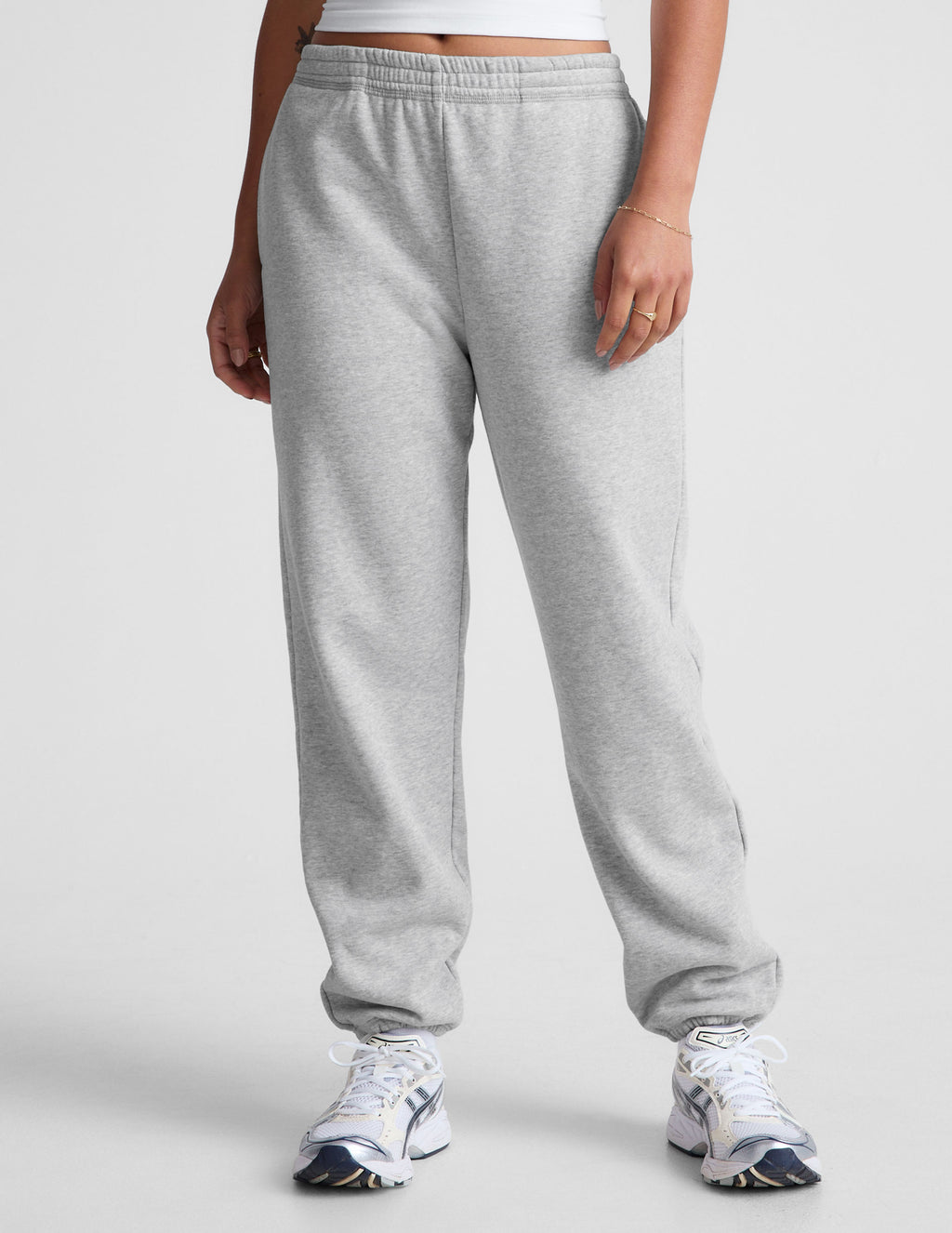 **Winter Edition** Luxury-Fleece Long Cuffed Jogger & Yoga Sweat Pants (Light Heather Grey)