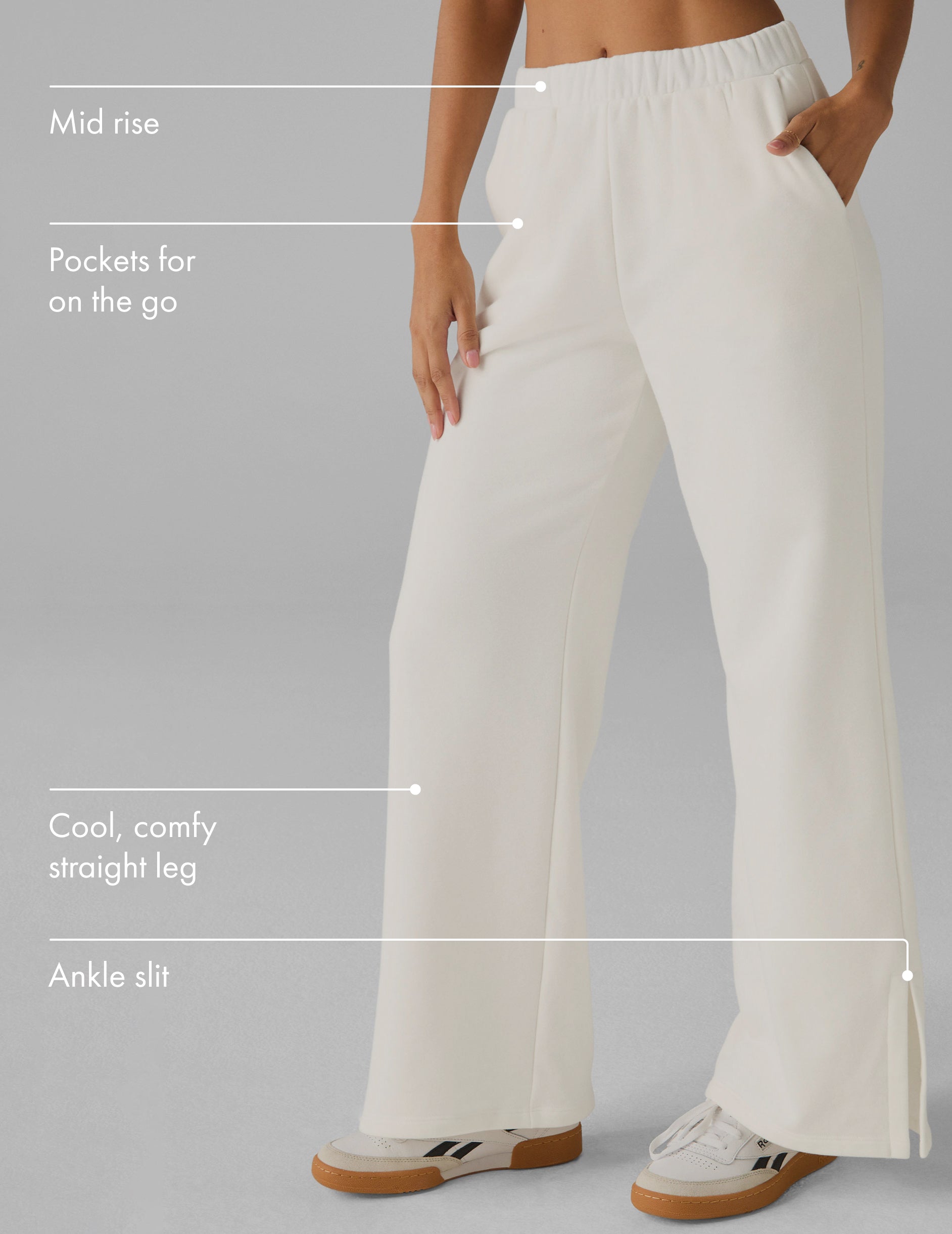 white wide leg sweatpant