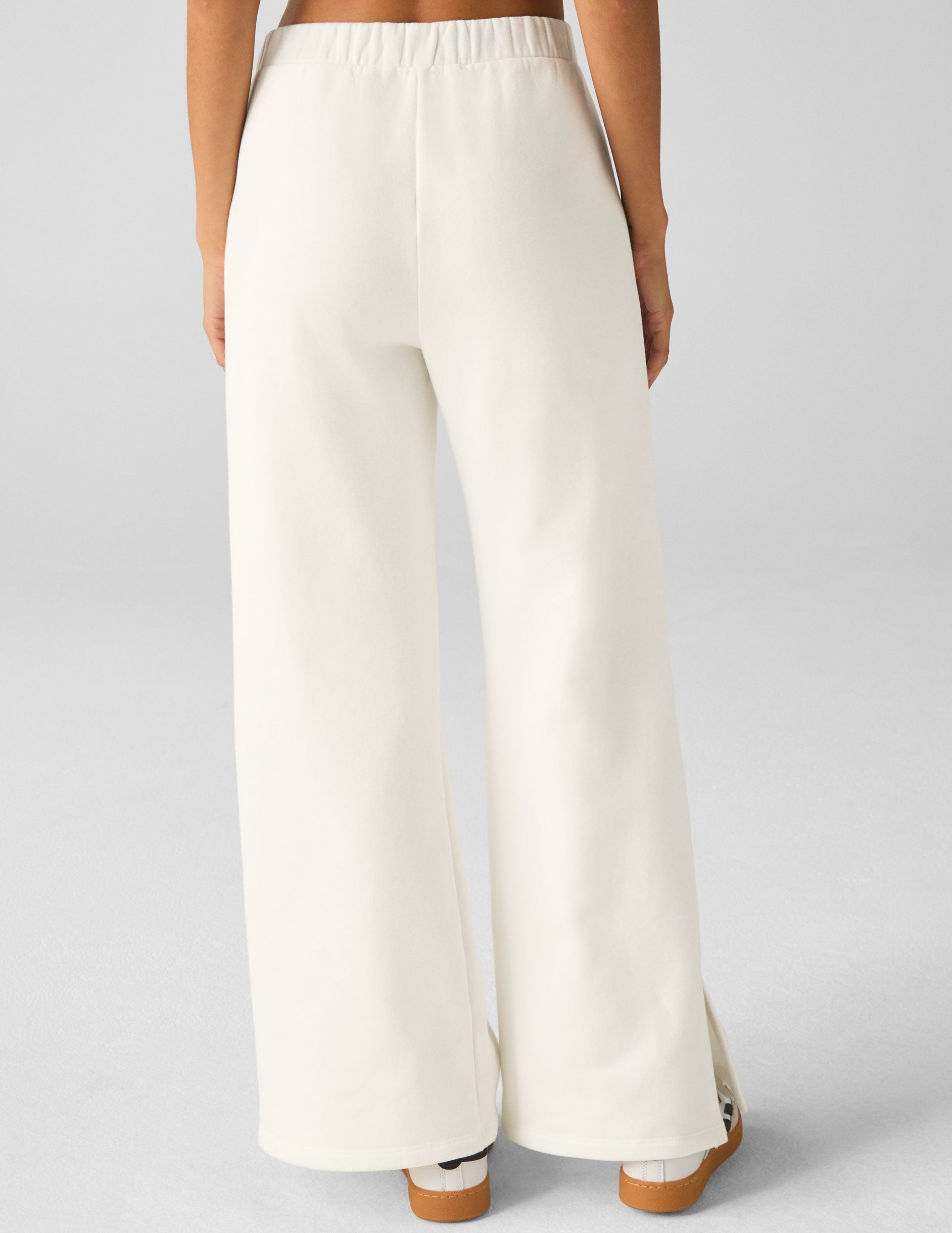 white wide leg sweatpant