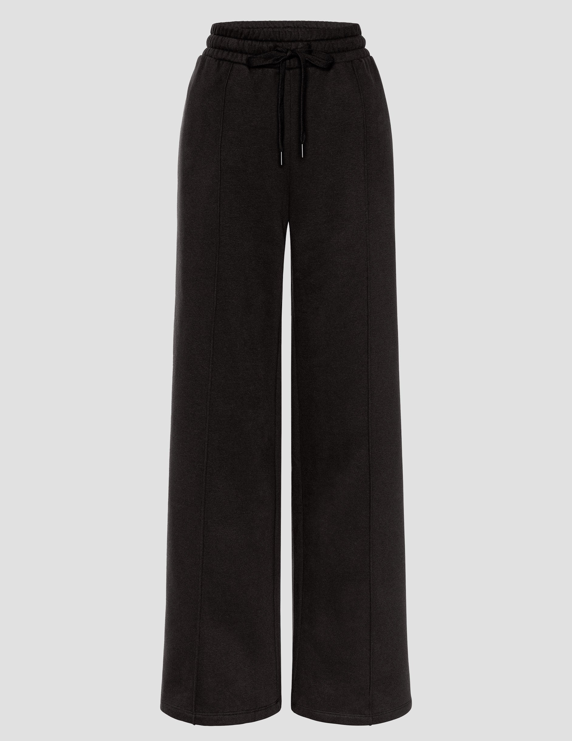 Wide Leg Pintuck LuxeFleece Pants - Black | Beyond Yoga