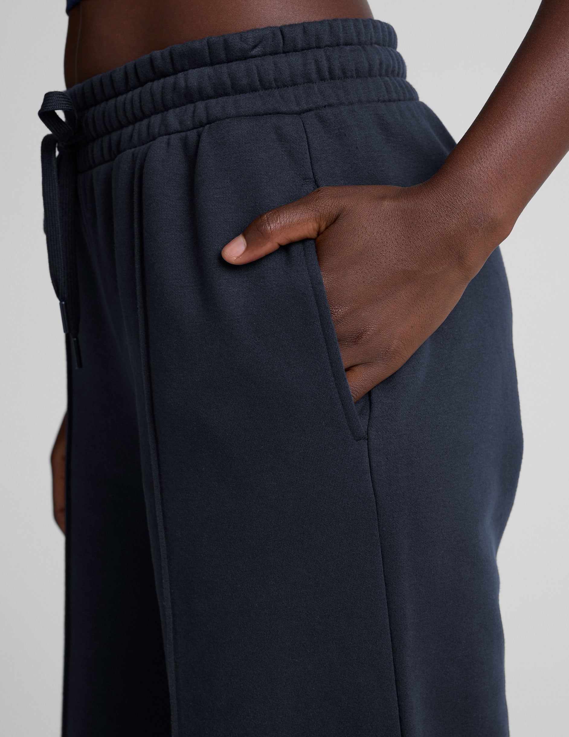 Pintuck Wide Leg LuxeFleece Pants - Nocturnal Navy | Beyond Yoga