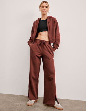 LuxeFleece Side Slit Wide Leg Pant