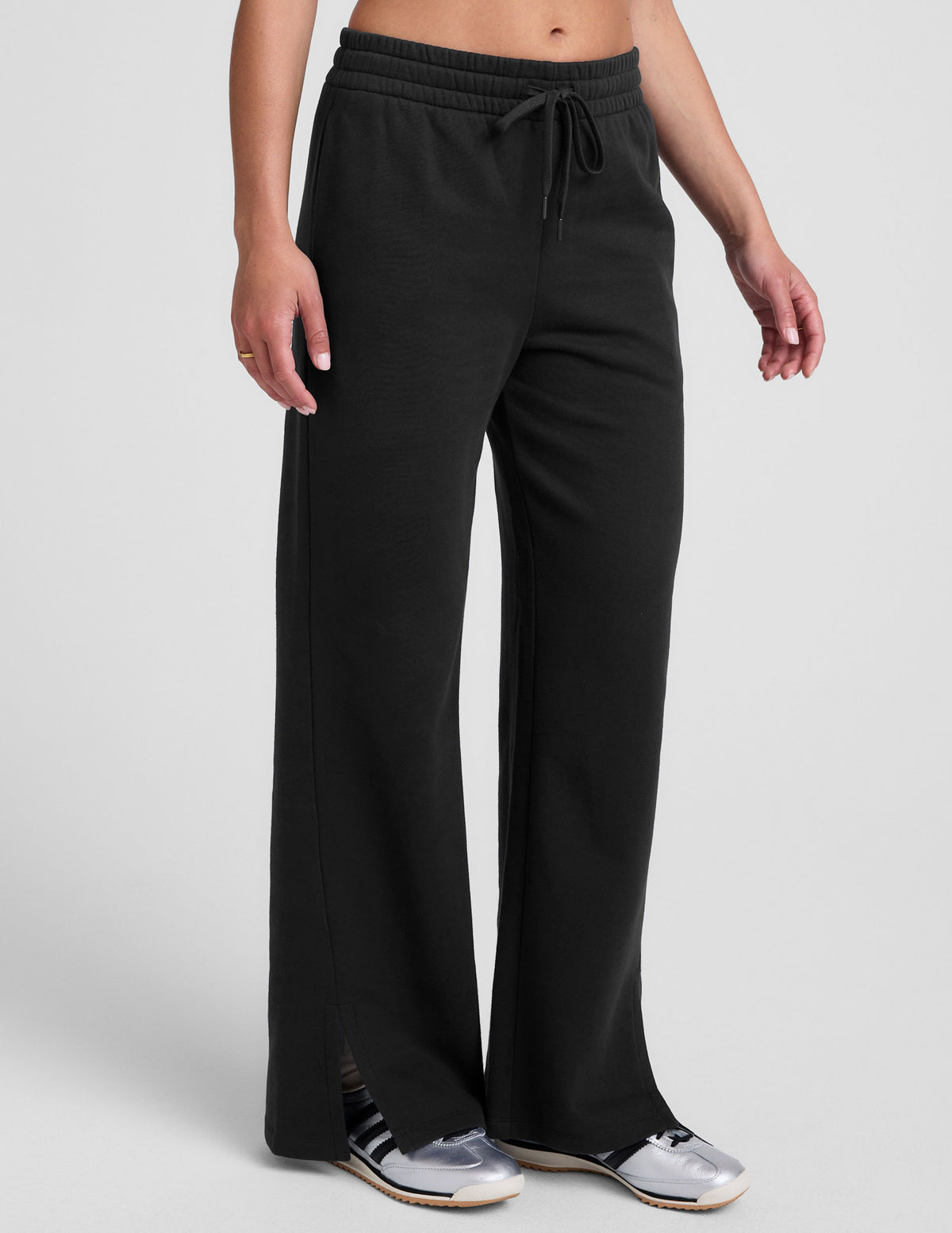 Wide Leg Side Slit LuxeFleece Pants - Black | Beyond Yoga