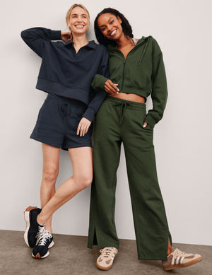 LuxeFleece Side Slit Wide Leg Pant