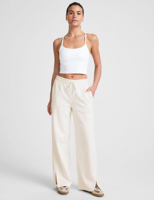 LuxeFleece Side Slit Wide Leg Pant