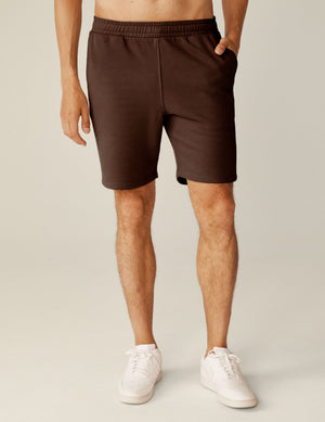 brown mens sweat shorts with pockets. 
