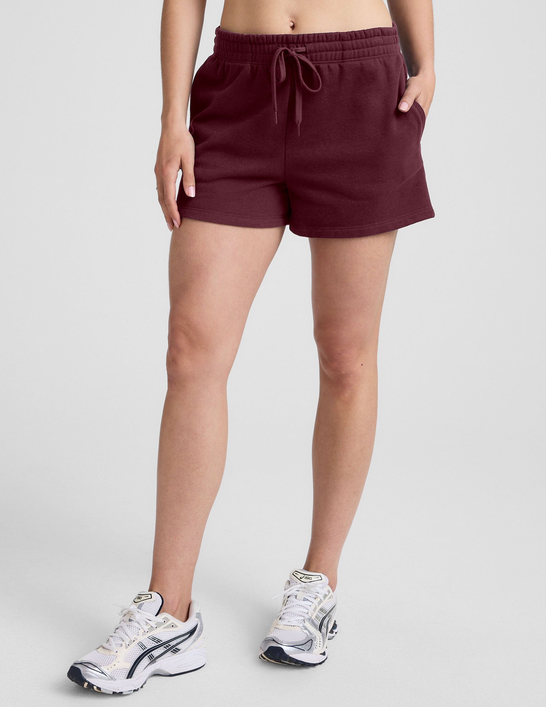 Relaxed Fit LuxeFleece Sweat Shorts - Dark Cherry | Beyond Yoga