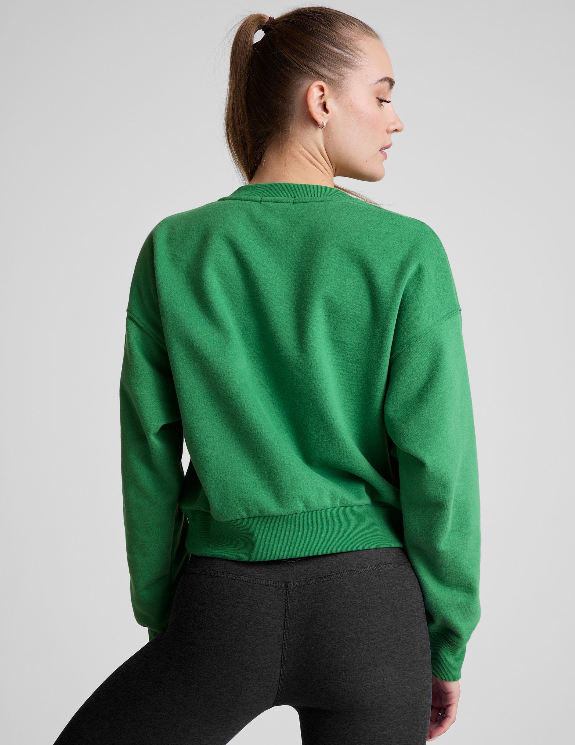 green crop sweatshirt