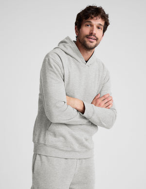 gray hoodie jacket with a kangaroo pocket. 