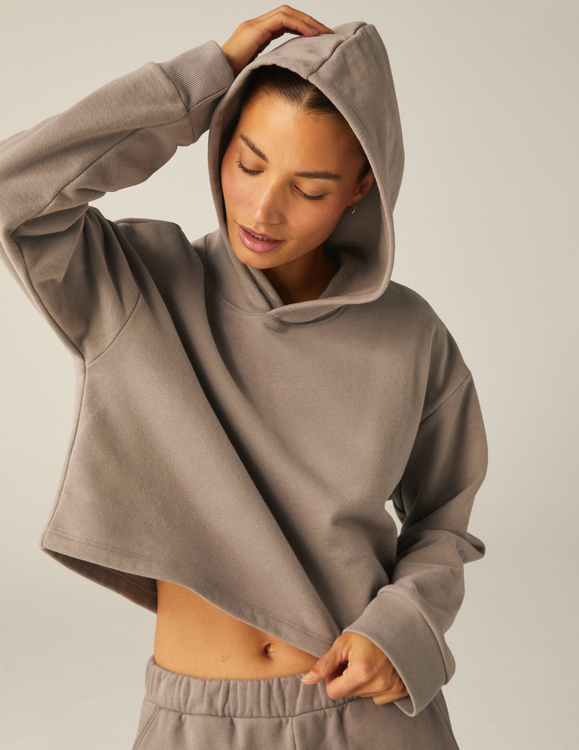 LuxeFleece Happiness Cropped Hoodie