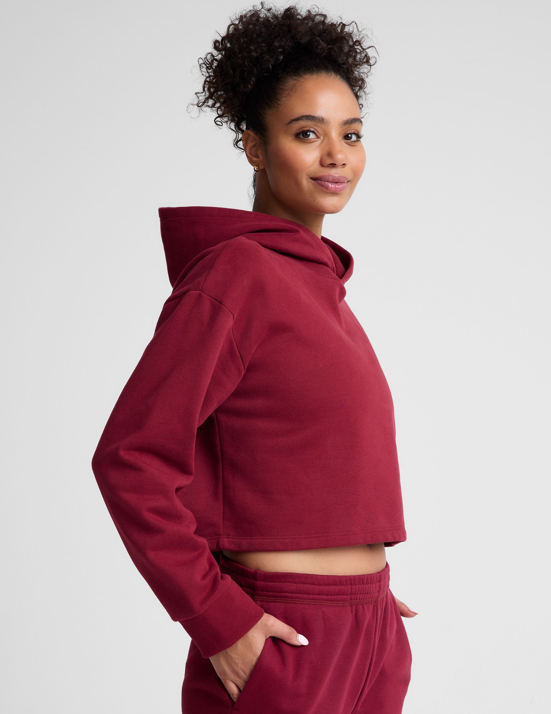 LuxeFleece Happiness Cropped Hoodie