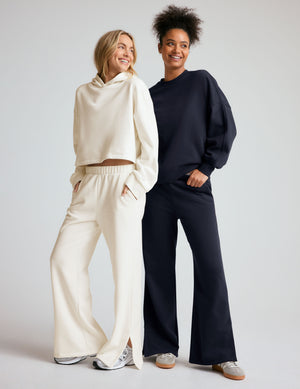 white wide leg sweatpant