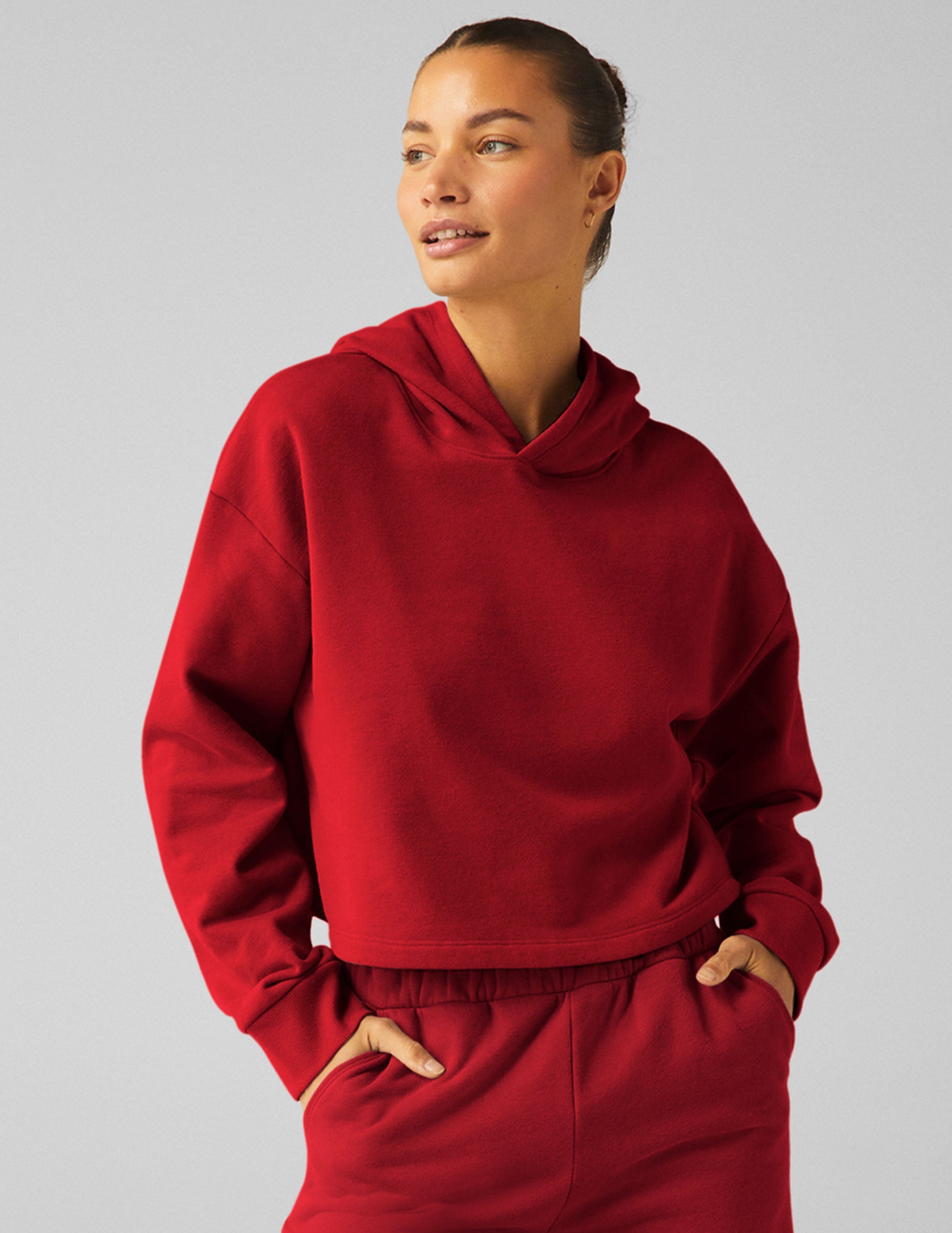 LuxeFleece Happiness Cropped Hoodie