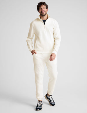 mens white half zip pullover