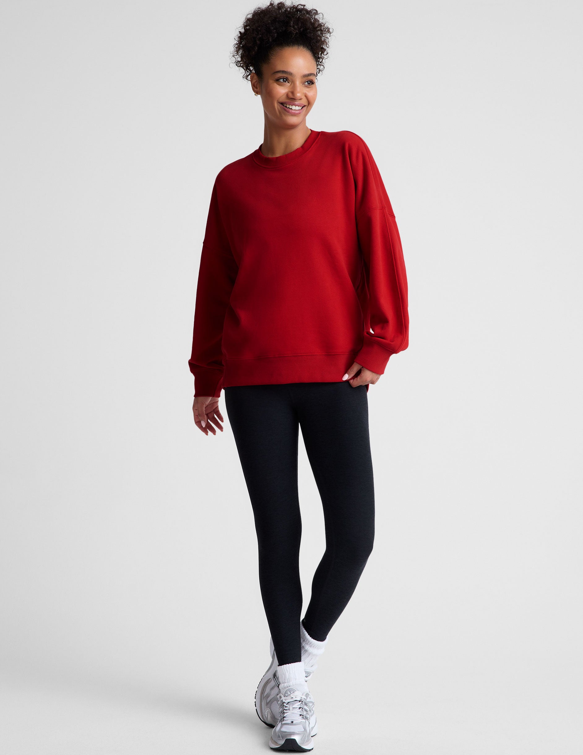 red crewneck sweatshirt