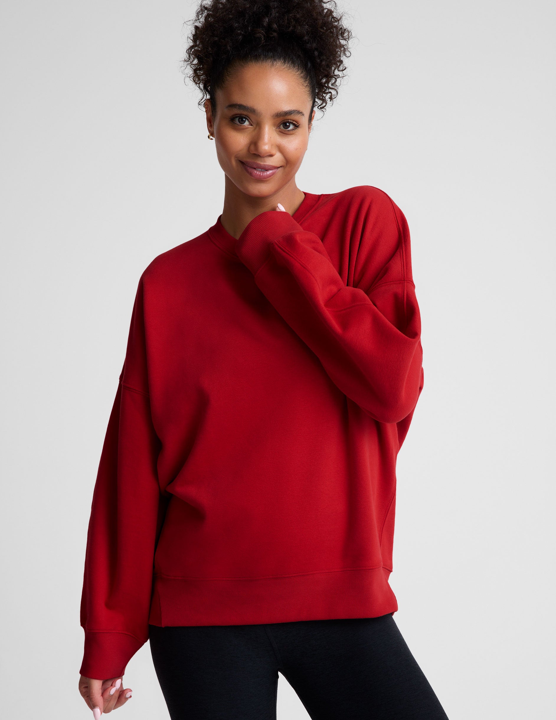 red crewneck sweatshirt