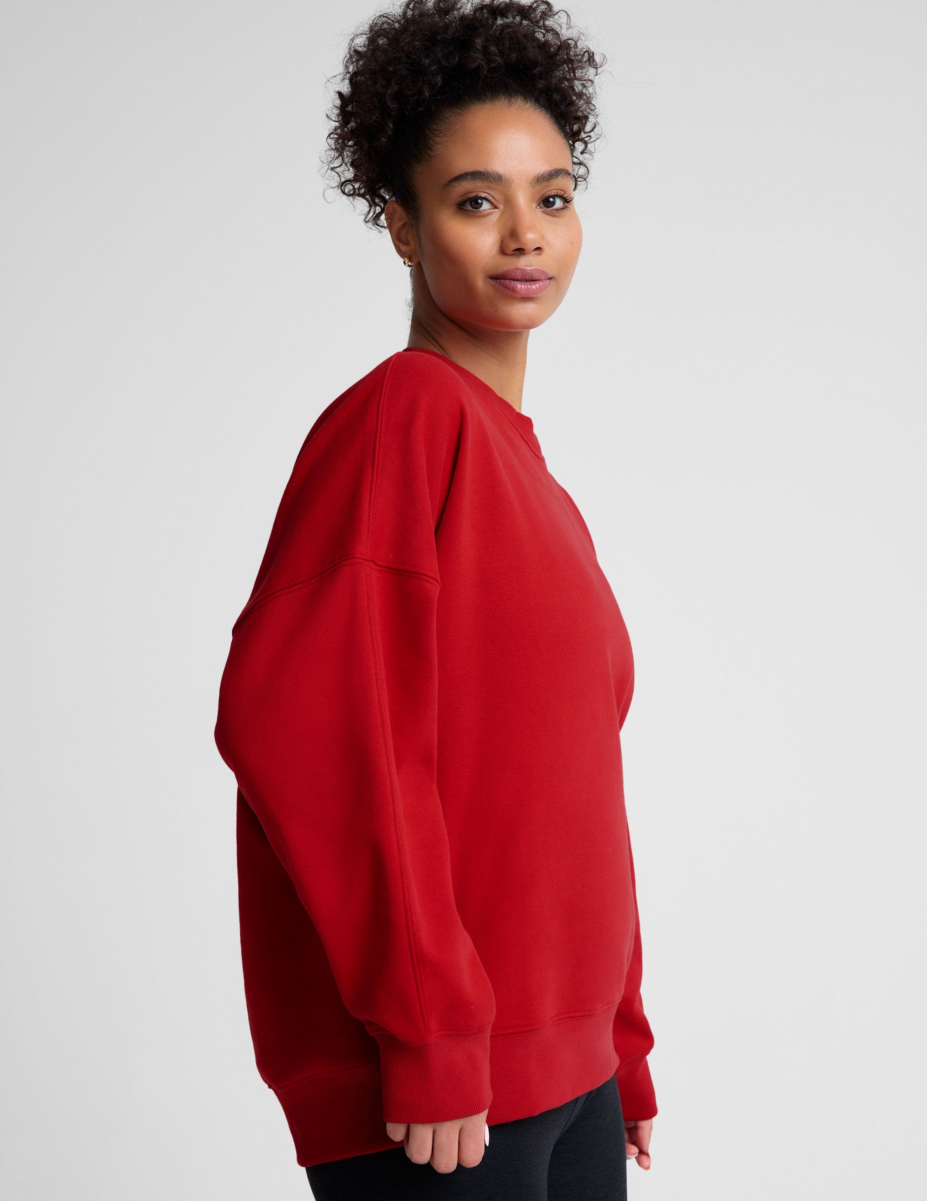 red crewneck sweatshirt