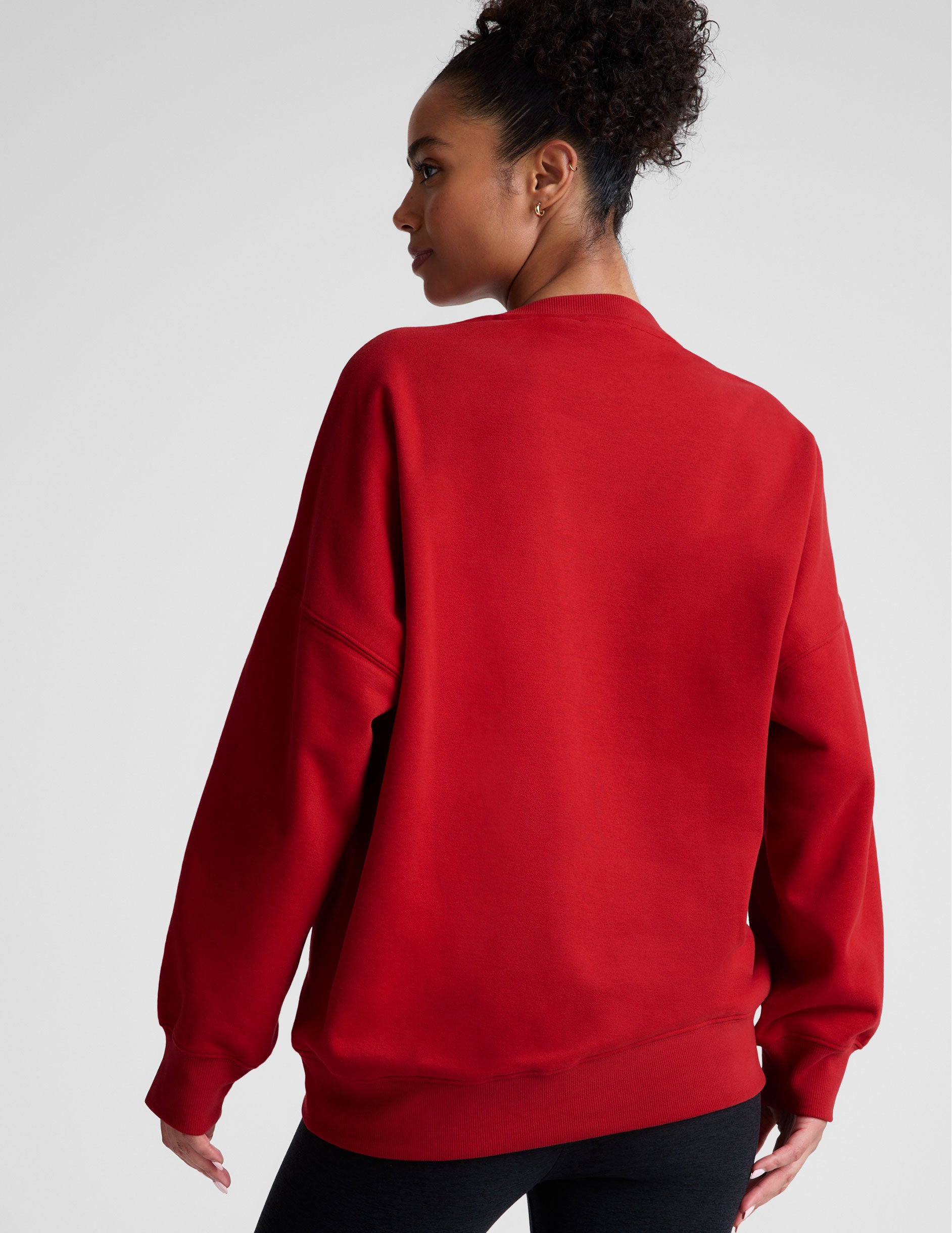 red crewneck sweatshirt