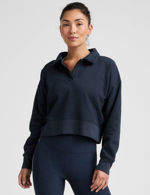 LuxeFleece Collared Sweatshirt