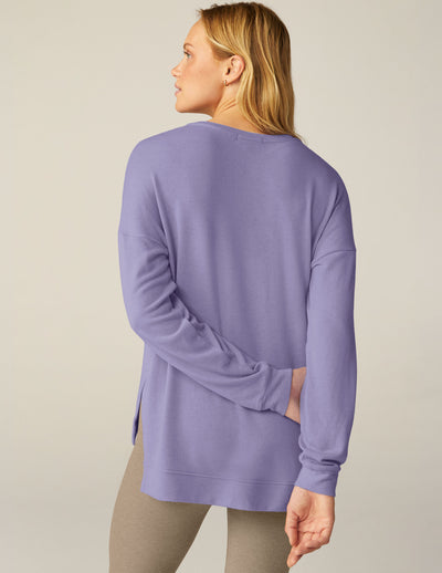 purple v neck pullover