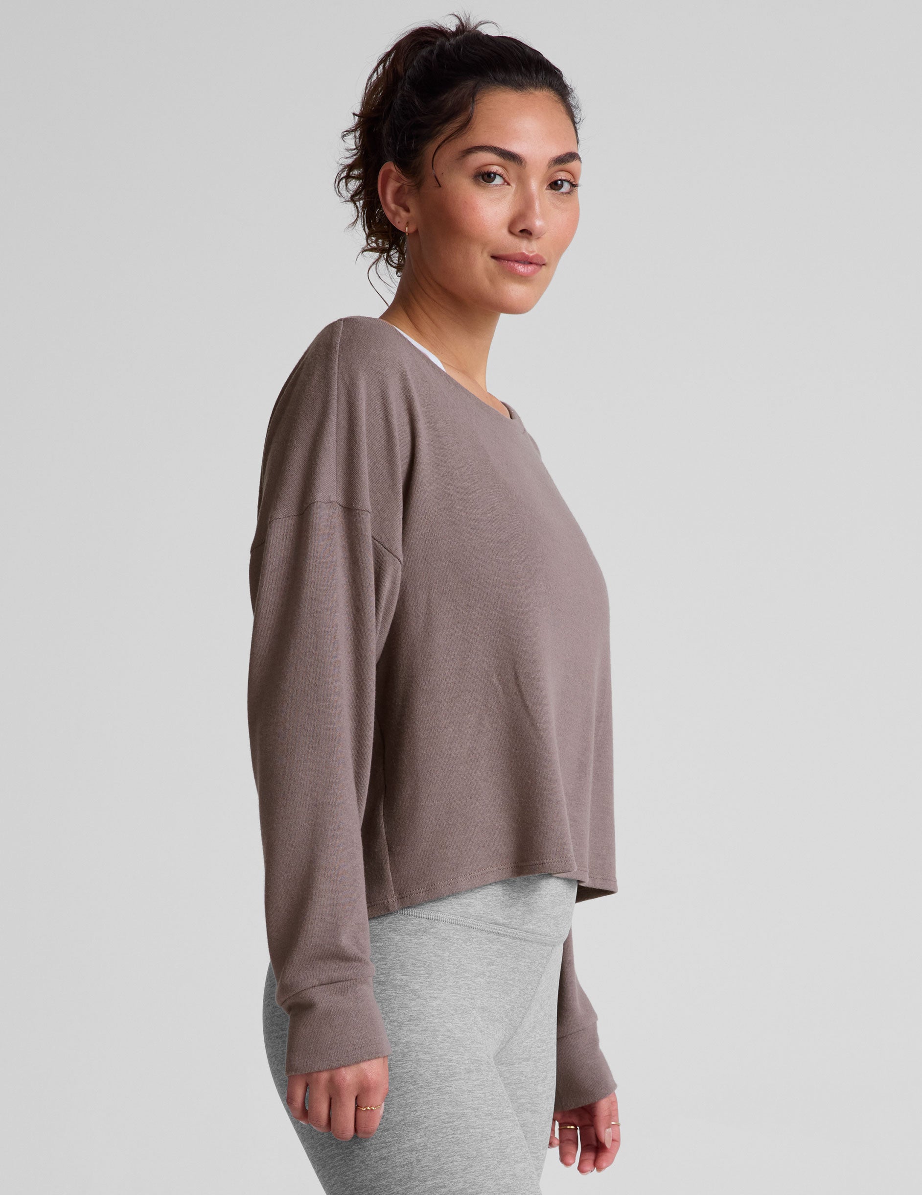 brown long sleeve top