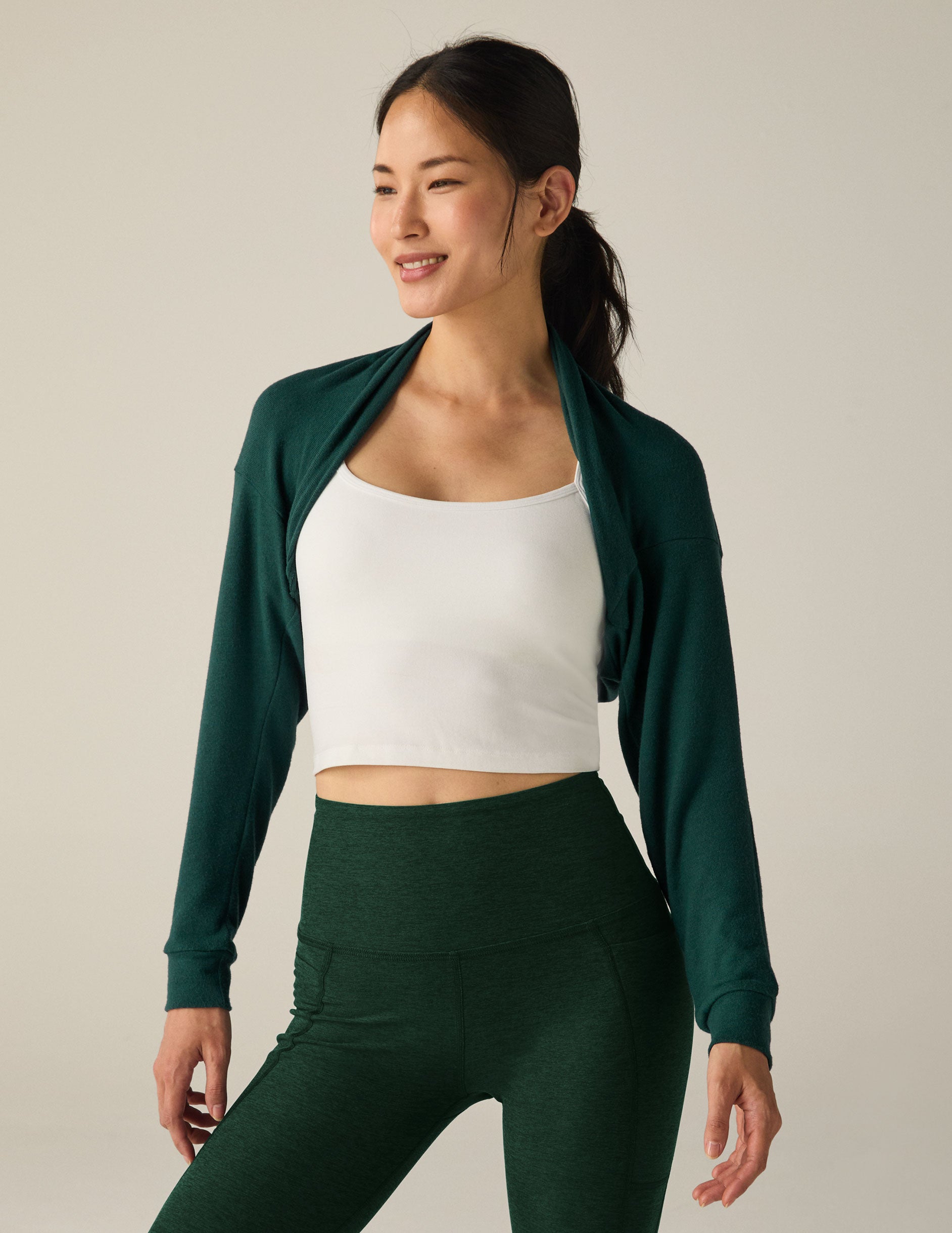 green convertible shrug