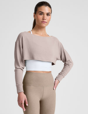 brown long sleeve shrug. 