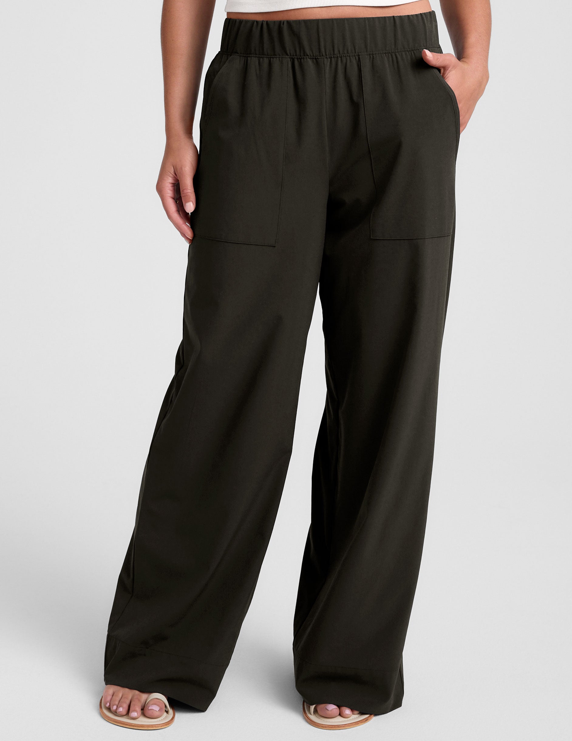【Anyone more】Enbo Nylon Pintuck Wide Pants Pintuck Nylon Wide-Leg Cargo Pants CY514 - Acubi style | LEWKIN