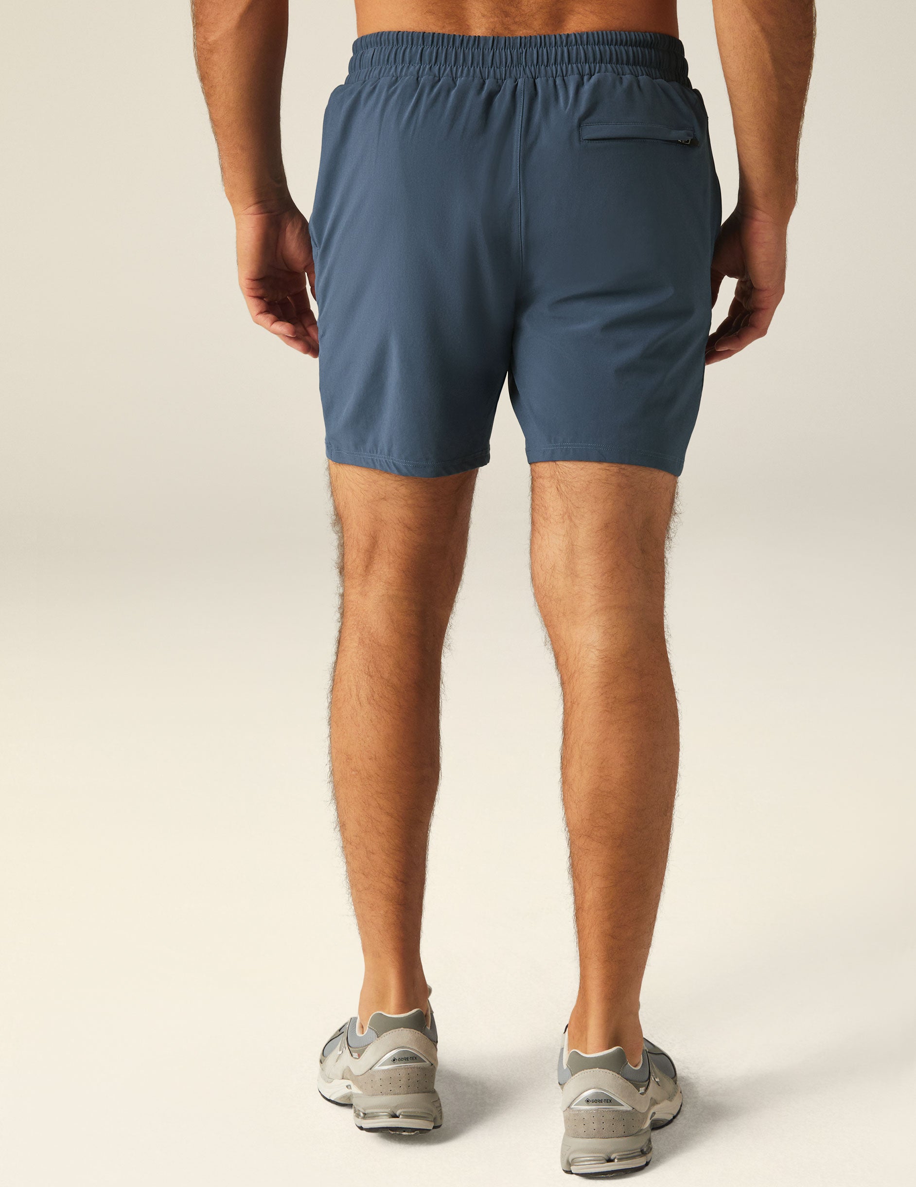 blue mens short. 