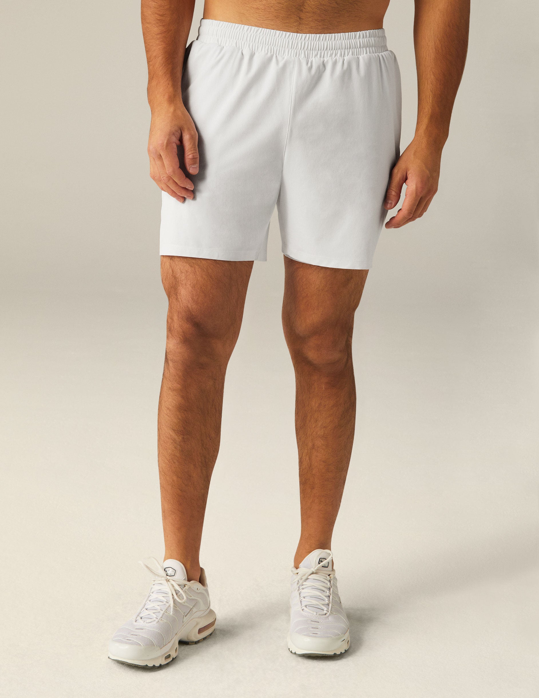 white mens lined shorts. 