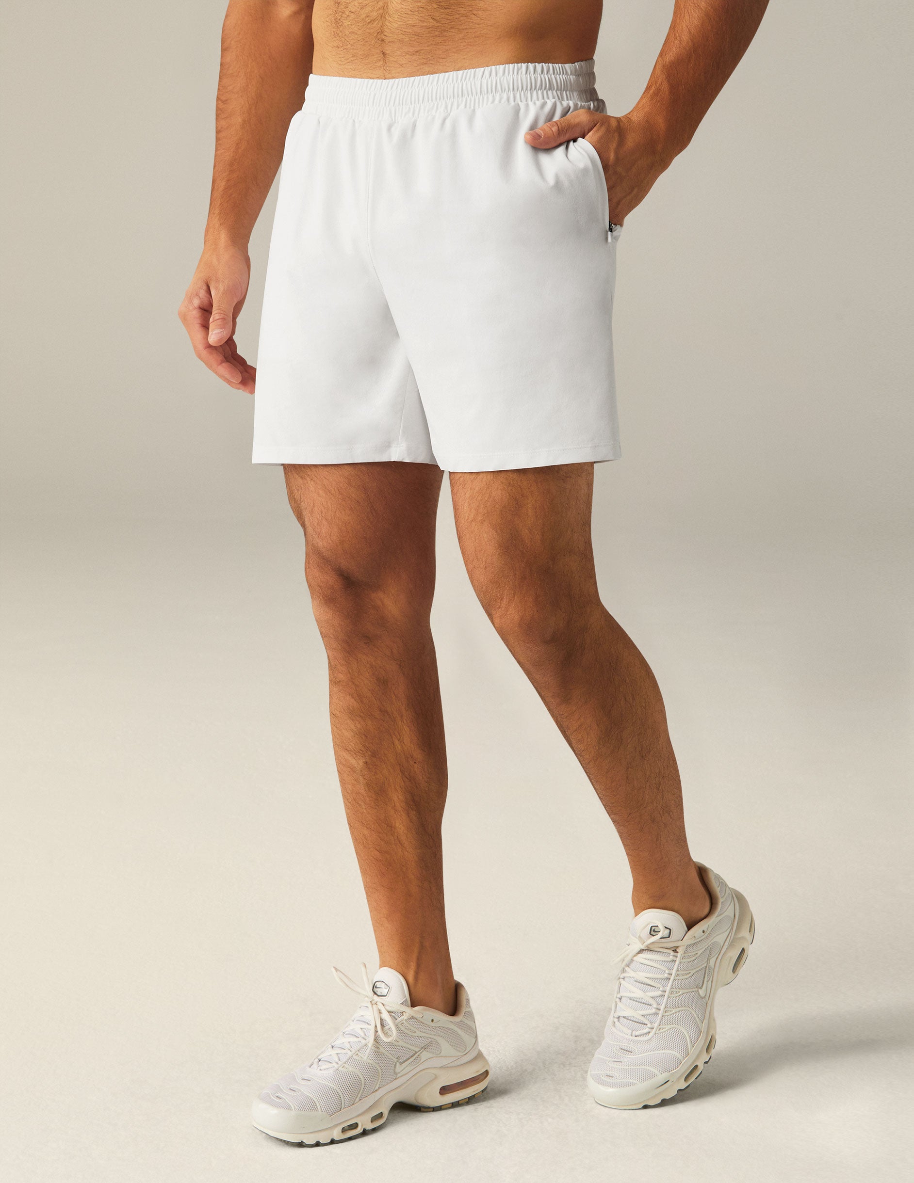 white mens lined shorts. 