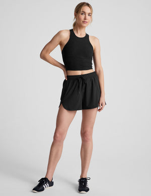 Front view of black Stretch Woven The Course 2.5