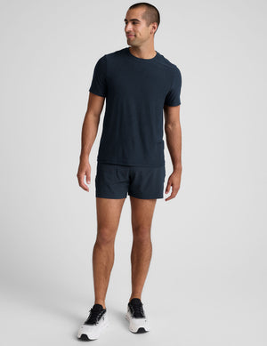 navy t-shirt and navy 5
