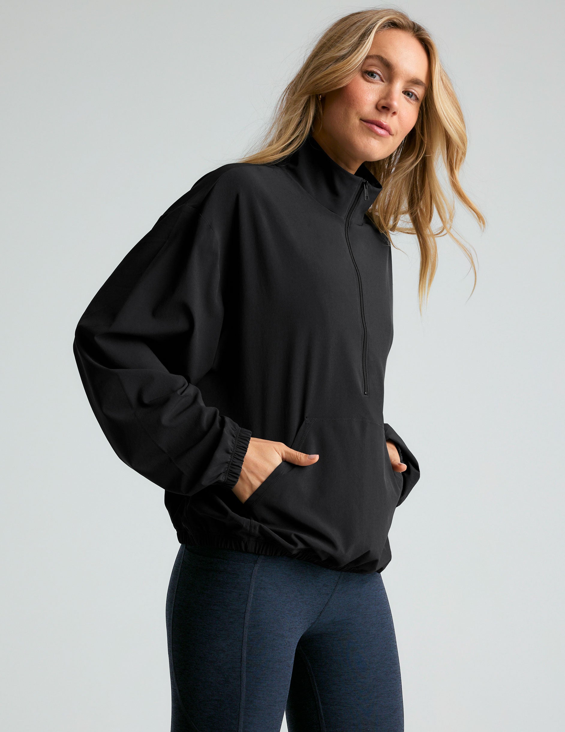 black half zip pullover