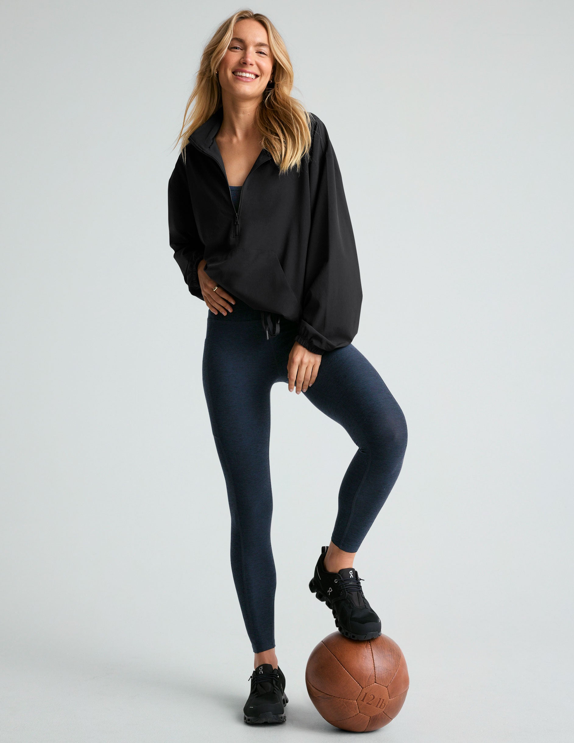 black half zip pullover