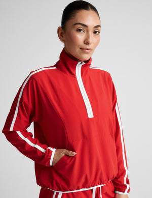 Stretch Woven Course Contrast Half Zip Pullover