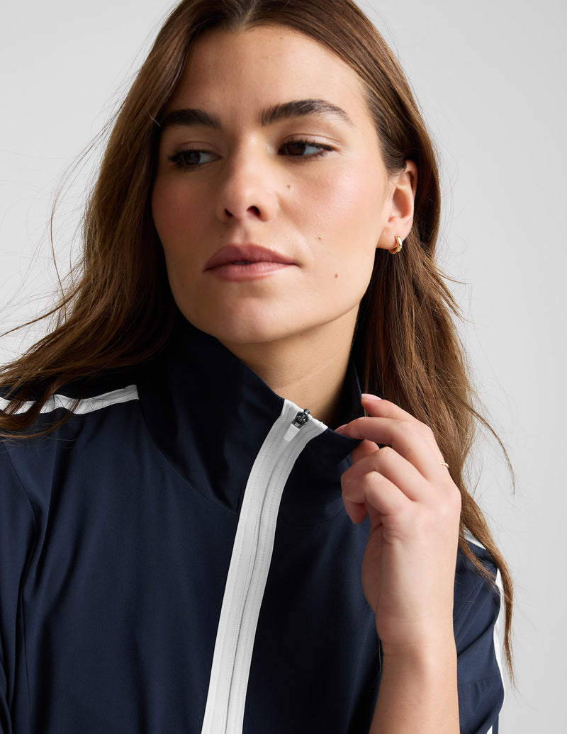 Stretch Woven Course Contrast Half Zip Pullover