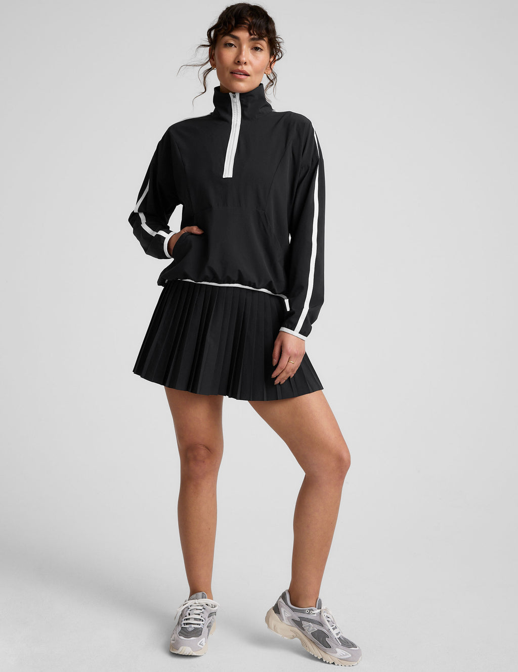 Contrast Half Zip LS Swimsuit and Skirt main image 1
