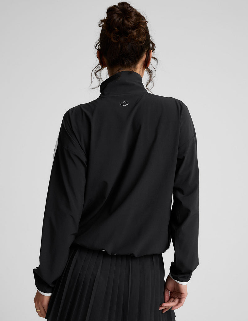 Stretch Woven Course Contrast Half Zip Pullover