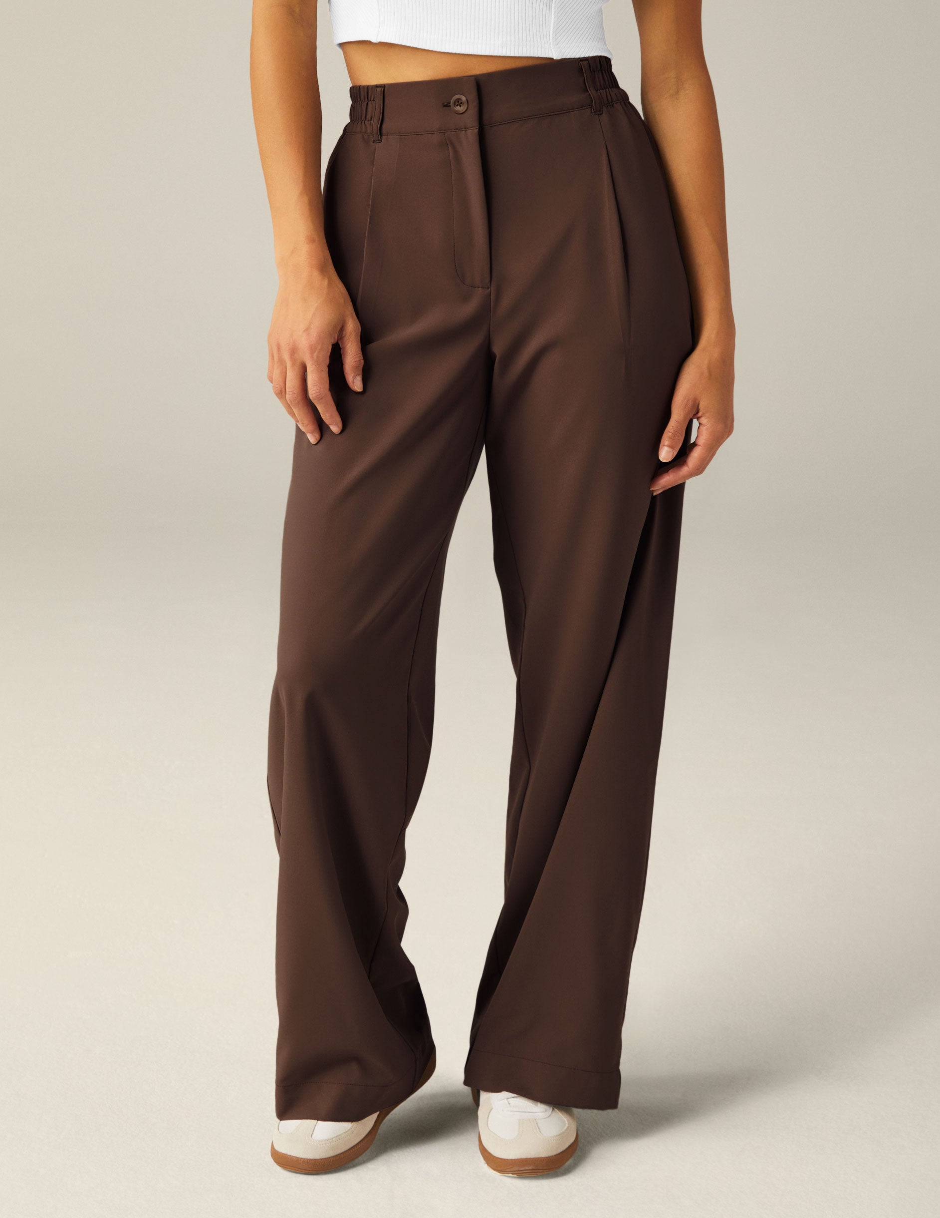 brown trouser pants with pockets. 