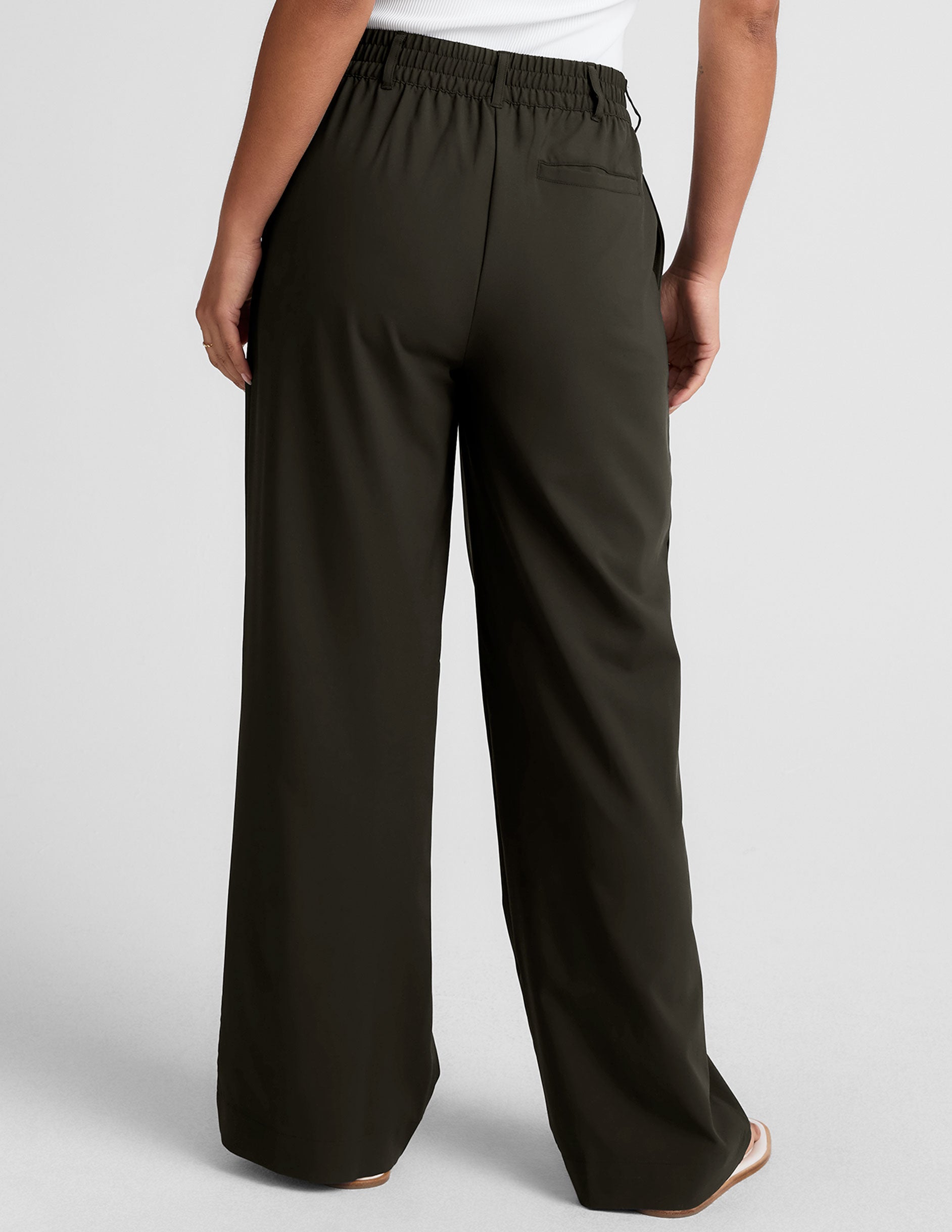 Status Wide Leg Trouser Pants - Olive Green | Beyond Yoga