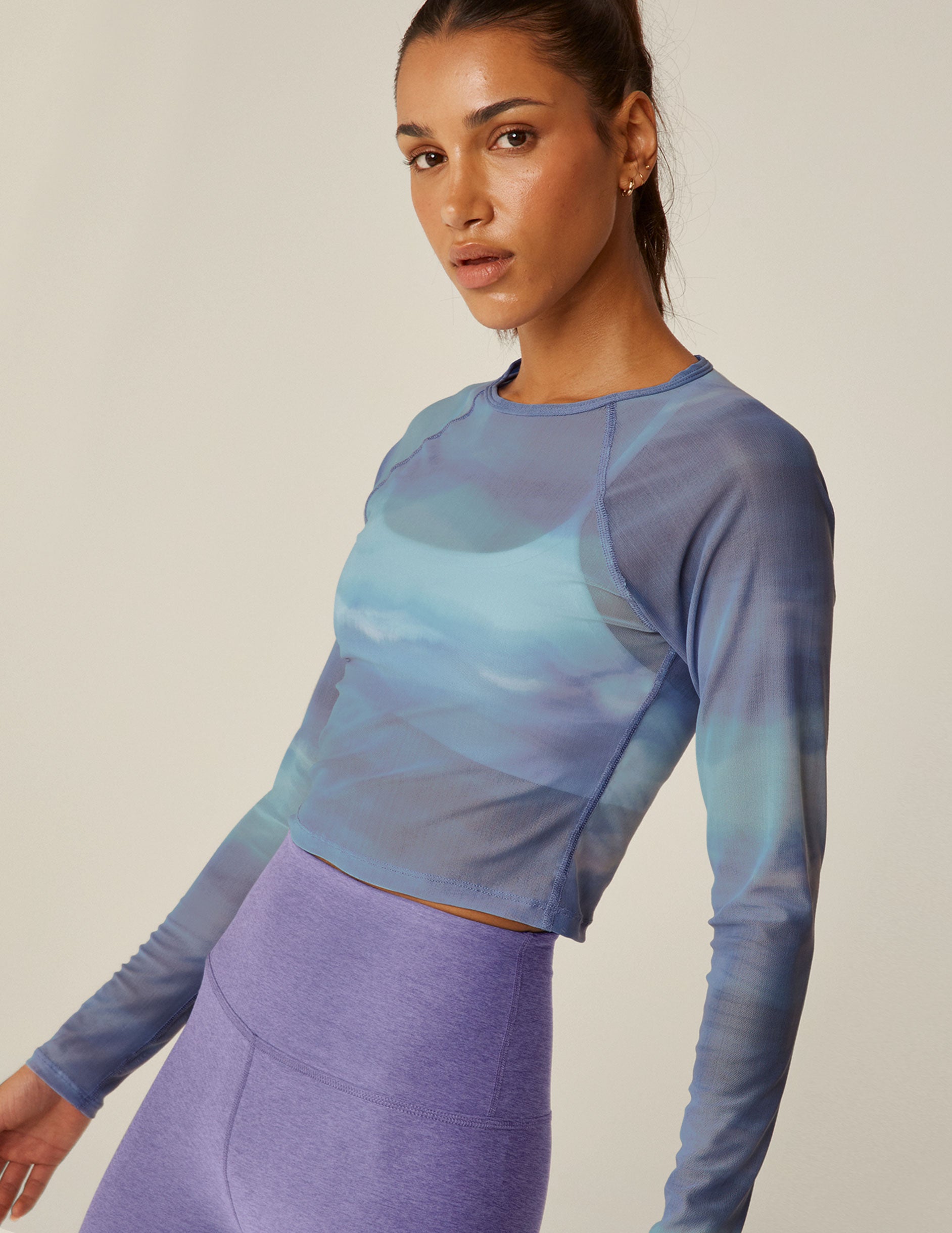 watercolour long sleeve crop top