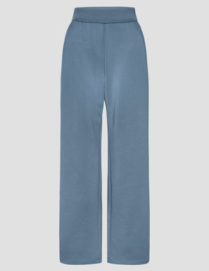 blue spacer style pants with pockets against a plain background. 