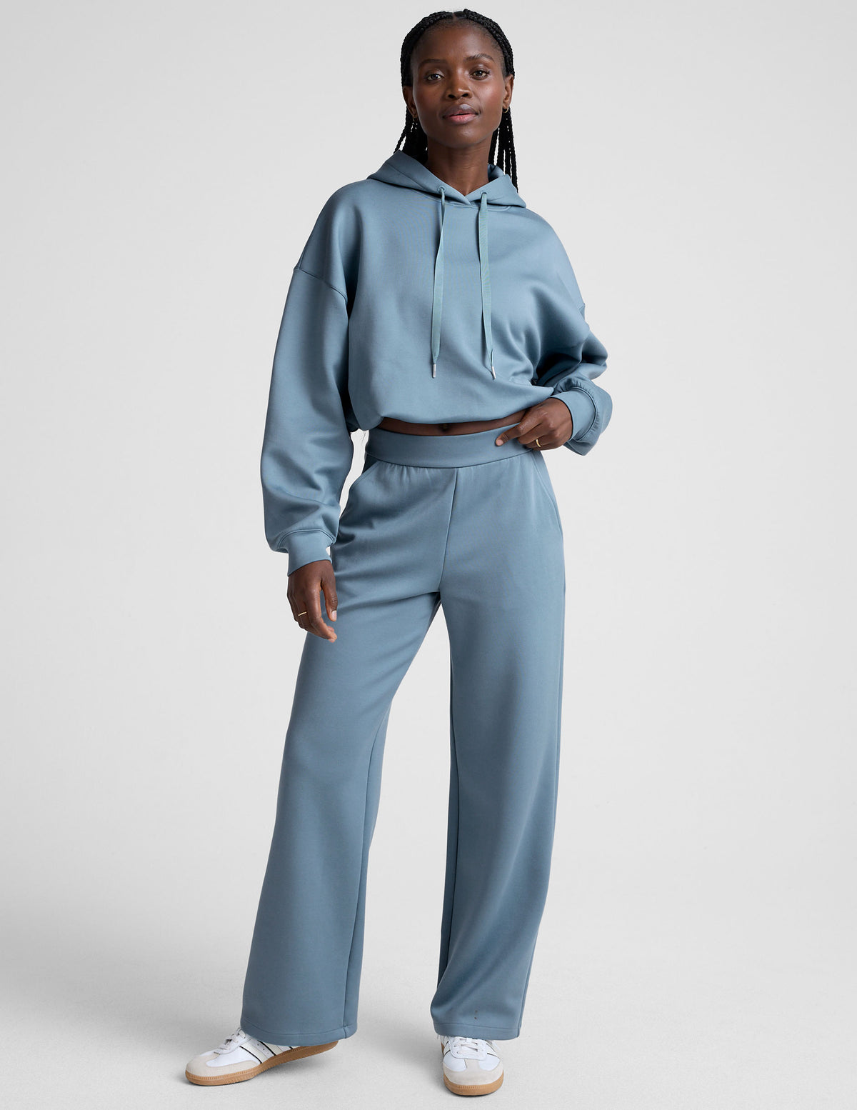 Wide Leg Pull On In The Flow Pants - Lunar Blue | Beyond Yoga