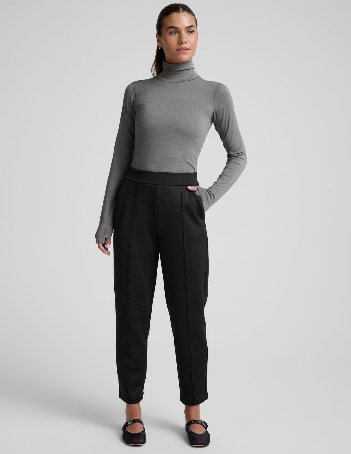 Slim Fit Tapered In The Flow Ankle Pant - Black | Beyond Yoga